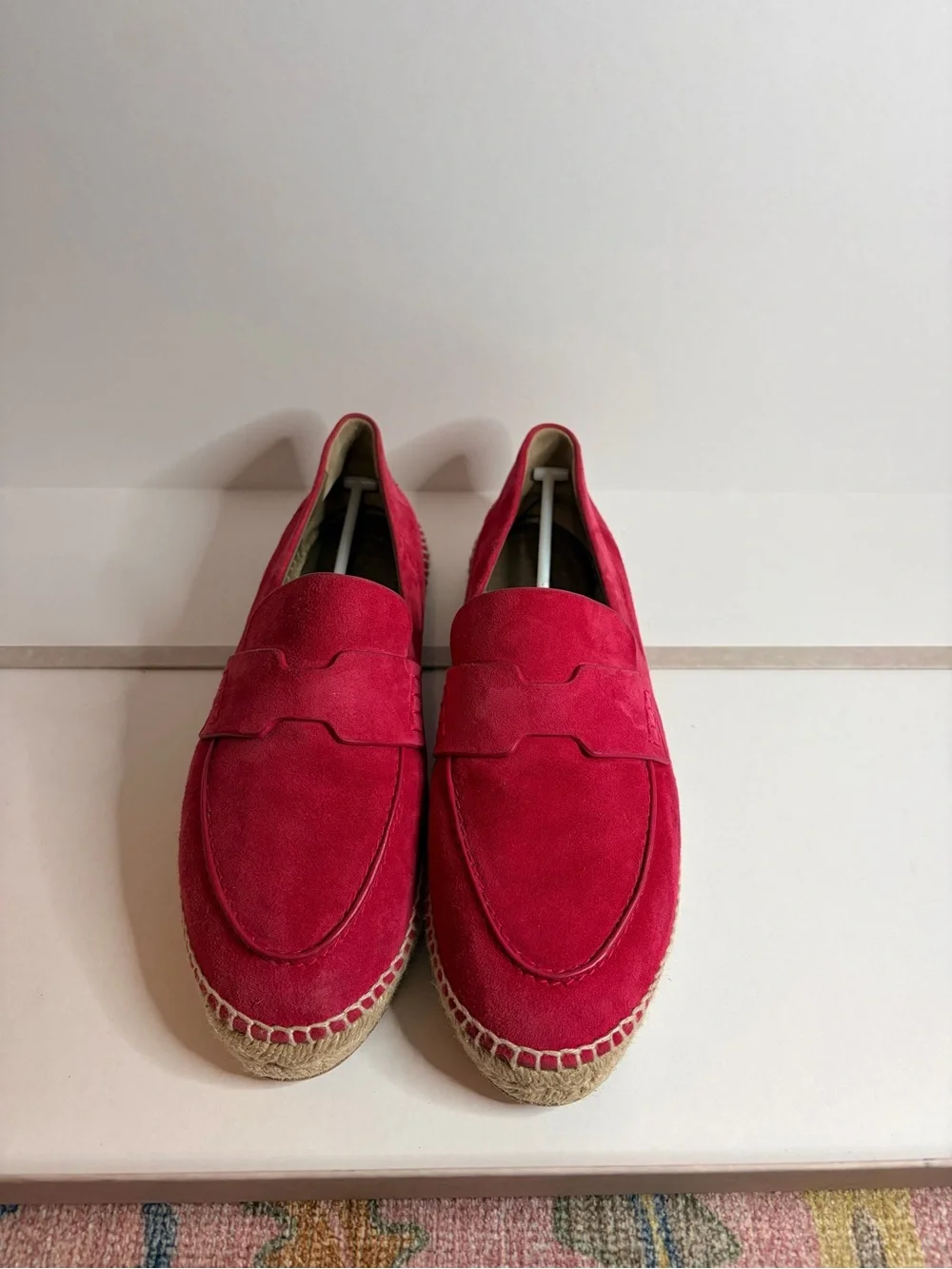 Women’s Red Suede Espadrille Loafers